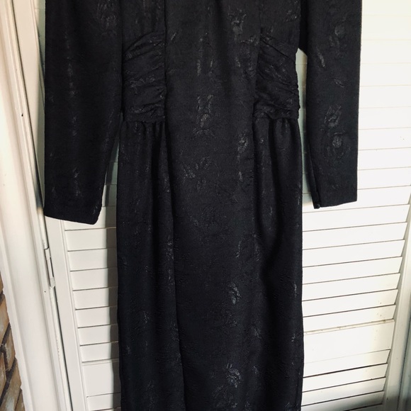 Polyester Black Long Sleeve Formal Dress Size 8 - Picture 2 of 4